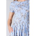 Короткое льняное платье с цветочным принтом