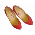 Красные женские туфли-лодочка на клиновидном каблук