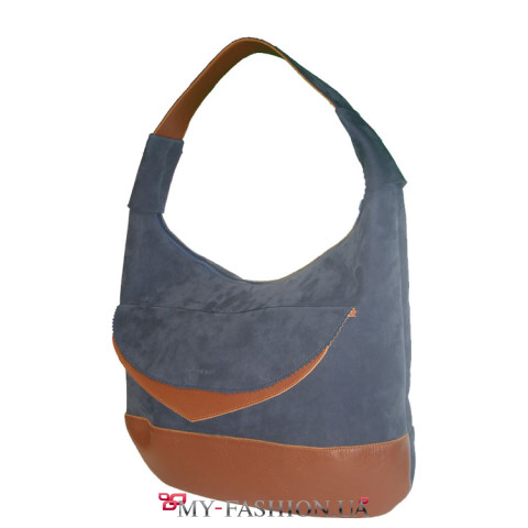 Модная кожаная женская сумка на молнии