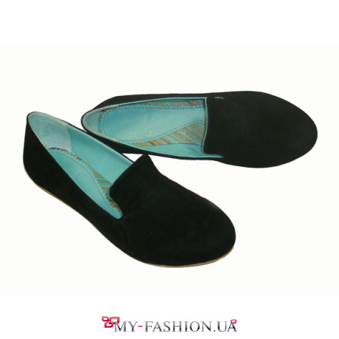 Женские туфли-лоферы из замши