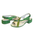 Женские босоножки из зелёной замши
