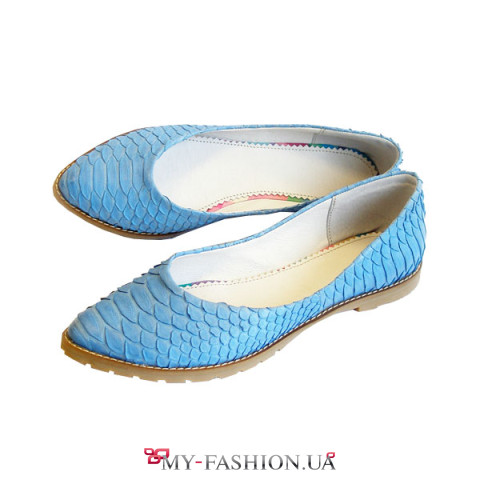 Женские туфли-лодочки из окрашенной кожи питона