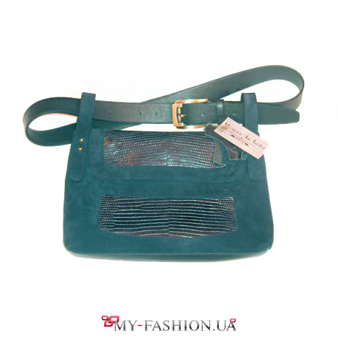 Мужская сумка-пояс из кожи игуаны