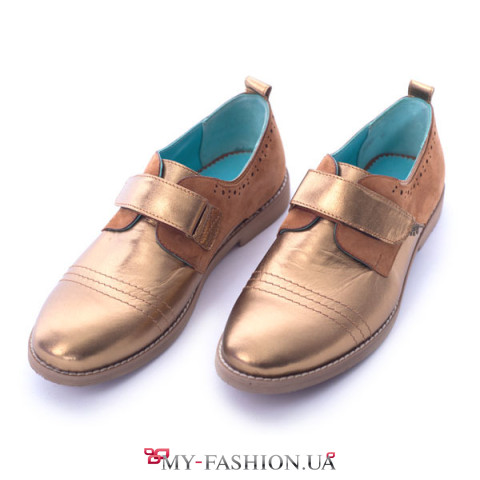 Женские полуботинки золотистого цвета