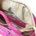 Дизайнерская сумка из ярко-розовой кожи