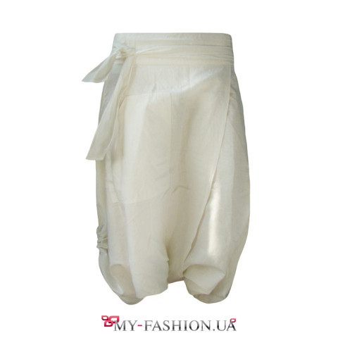 Штаны бриджи натуральные молочный лен Штаны бриджи натуральные молочный лен