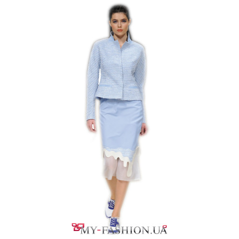 Роскошный женский костюм с двойной юбкой