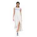 Летнее платье-сарафан из белого шёлка