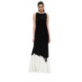 Имиджевое чёрно-белое платье максимальной длины