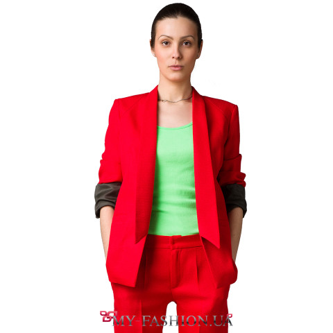 Красный жакет из костюмной шерсти