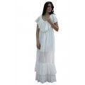 Длинное белое платье из батиста