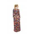 Яркое длинное платье с цветочным принтом